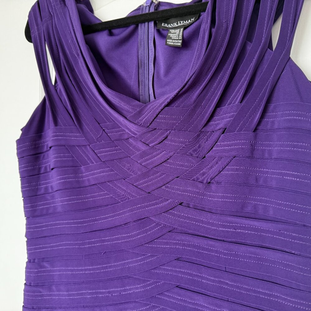 👗 2 fo $30 | Purple Layered Cocktail Dress | Frank Lyman | Great Condition - Picture 3 of 7